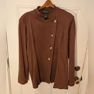 Vintage Metrostyle Brown Asymmetrical Outerwear Buttons Size 18 Rayon